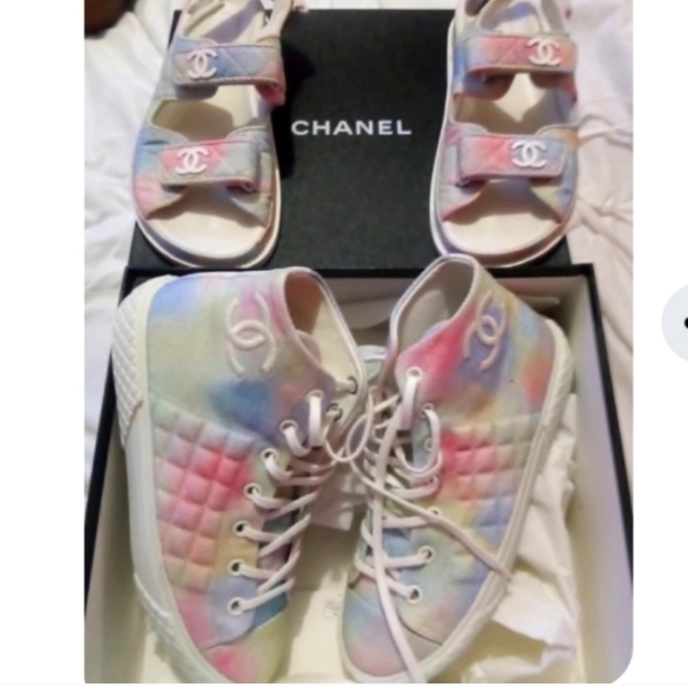 Chanel Pastel Hightop Sneakers 2022